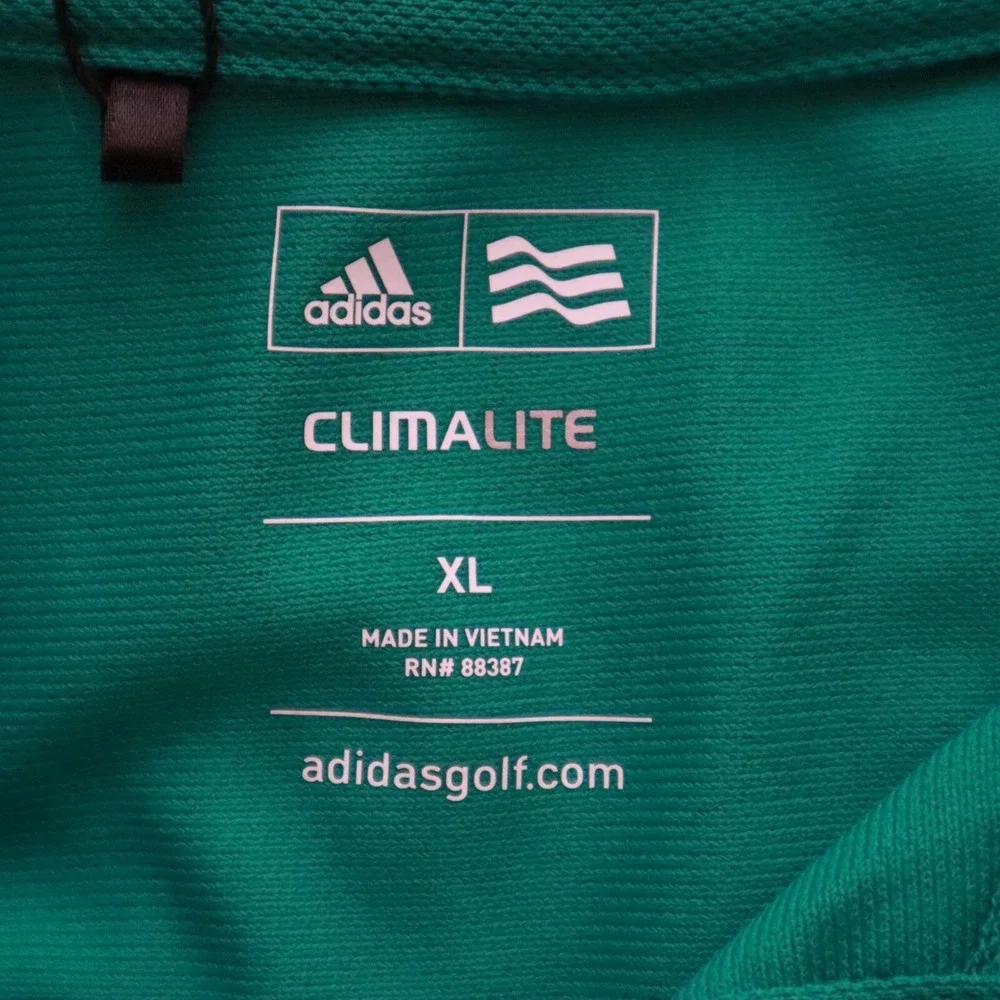 Adidas Golf Polo Shirt Mens XL Climalite‎ Performance Green Short Sleeve NWT